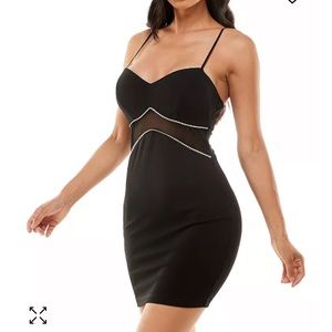 Emerald Sundae black dress with mesh and rhinestone detailing (S)